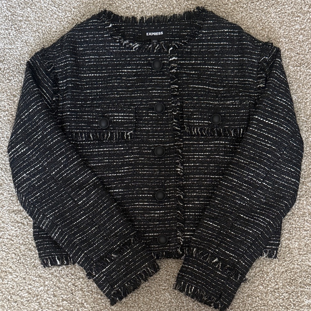 NWT! Express Black and White Textured Jacket